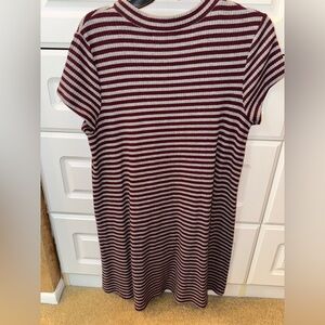 Nordstrom Striped Burgundy and White Dress